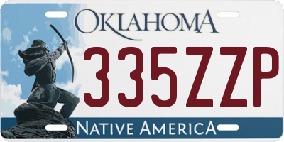 OK license plate 335ZZP