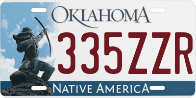 OK license plate 335ZZR