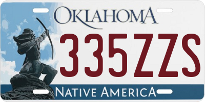 OK license plate 335ZZS