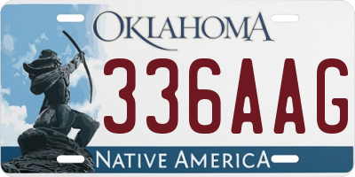 OK license plate 336AAG