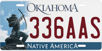 OK license plate 336AAS