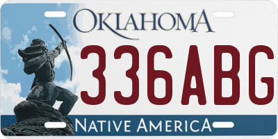 OK license plate 336ABG