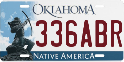 OK license plate 336ABR
