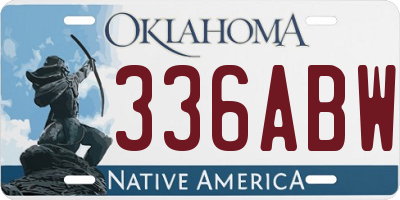 OK license plate 336ABW