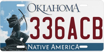 OK license plate 336ACB