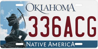 OK license plate 336ACG