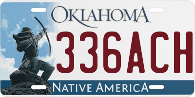 OK license plate 336ACH