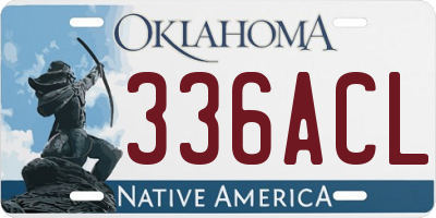 OK license plate 336ACL