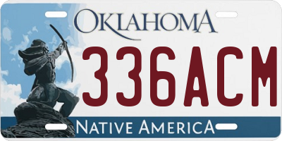OK license plate 336ACM