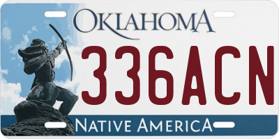 OK license plate 336ACN