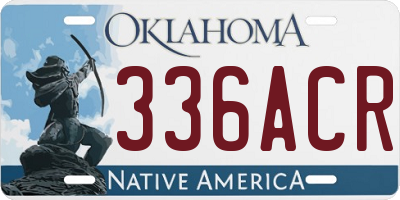 OK license plate 336ACR