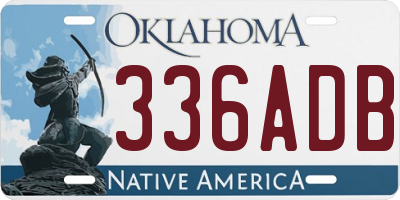 OK license plate 336ADB