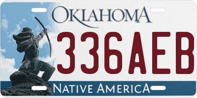 OK license plate 336AEB