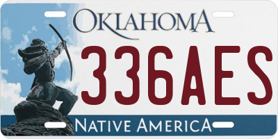 OK license plate 336AES