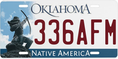 OK license plate 336AFM