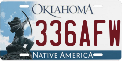 OK license plate 336AFW