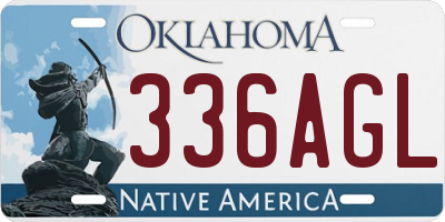 OK license plate 336AGL