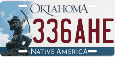 OK license plate 336AHE