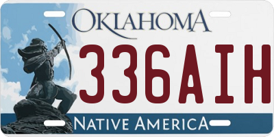 OK license plate 336AIH