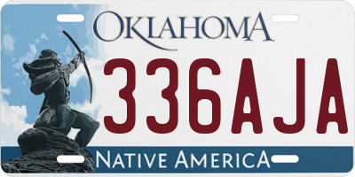 OK license plate 336AJA