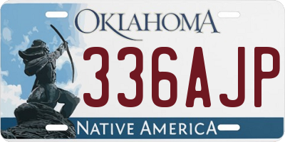 OK license plate 336AJP