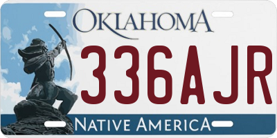 OK license plate 336AJR