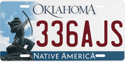 OK license plate 336AJS