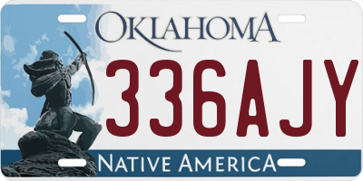 OK license plate 336AJY