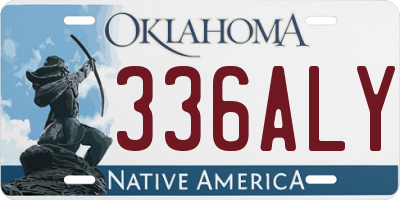 OK license plate 336ALY