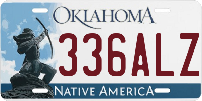 OK license plate 336ALZ