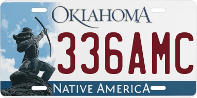 OK license plate 336AMC