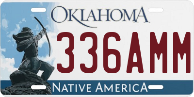 OK license plate 336AMM