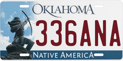OK license plate 336ANA