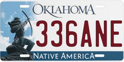 OK license plate 336ANE