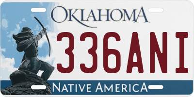 OK license plate 336ANI