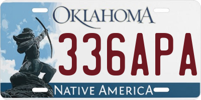 OK license plate 336APA