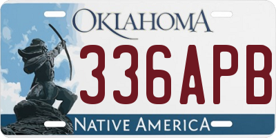OK license plate 336APB