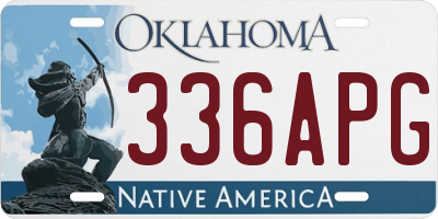 OK license plate 336APG