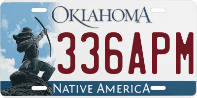 OK license plate 336APM