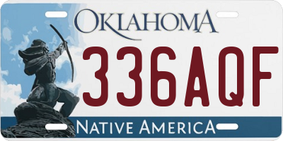 OK license plate 336AQF