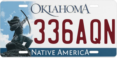 OK license plate 336AQN
