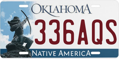 OK license plate 336AQS