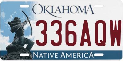 OK license plate 336AQW
