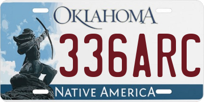 OK license plate 336ARC