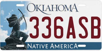 OK license plate 336ASB