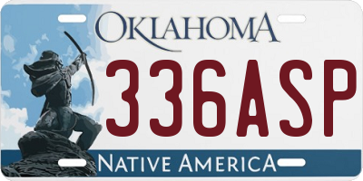 OK license plate 336ASP