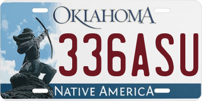 OK license plate 336ASU