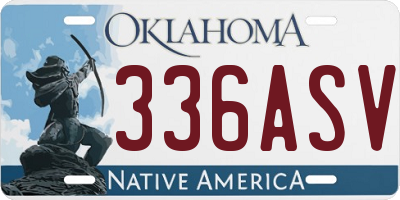 OK license plate 336ASV