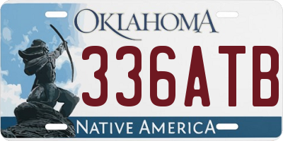 OK license plate 336ATB