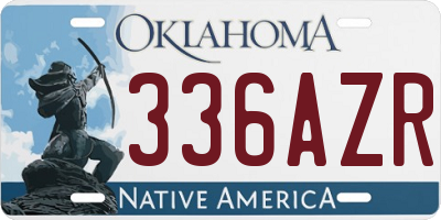 OK license plate 336AZR